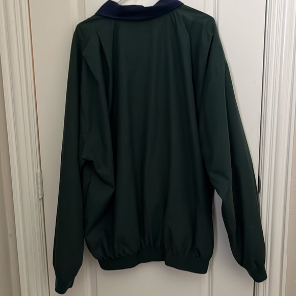 Dark Green Vintage Windbreaker with a dark blue collar - Picture 2 of 4